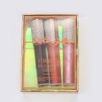 Long lasting Custom logo vegan clear tube glitter diamond high lip gloss pigment lip gloss set